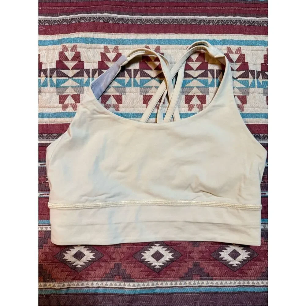 Lululemon light yellow Strappy Sports Bra size 8